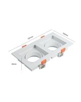 IPERLUX LED PORTA FARETTO DOPPIO ORIENT. QUADRATO A INCASSO