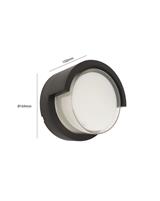 IPERLUX LED APPLIQUE ROTONDA NERA IP65 15W 3CCT 1500LM