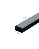 IPERLUX LED PROFILO ALLUMINIO NERO COVER OPALE